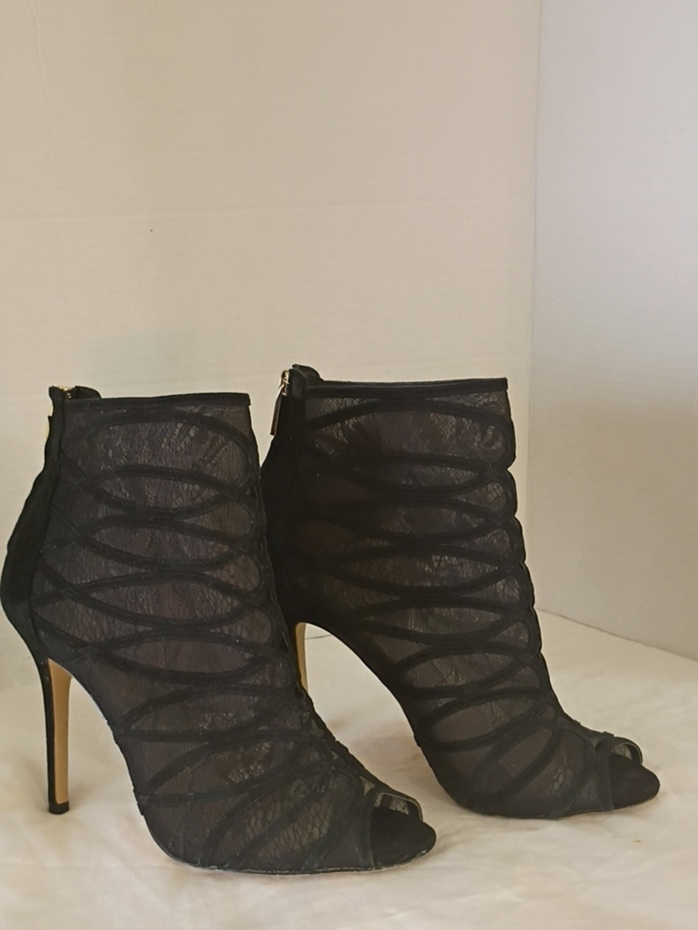 Karen Millen Caged Tulle Peep Tor Heels size Eu/39 US/8